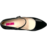 Svart Lackl�der 5 cm FAB-425 stora storlekar pumps skor