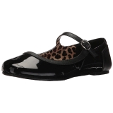 Svart Lackl�der ANNA-02 stora storlekar ballerina skor