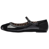 Svart Lackl�der ANNA-02 stora storlekar ballerina skor