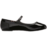 Svart Lackl�der ANNA-02 stora storlekar ballerina skor