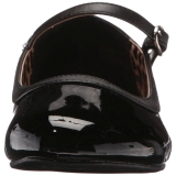 Svart Lackl�der ANNA-02 stora storlekar ballerina skor