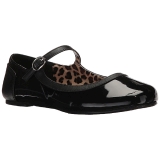 Svart Lackl�der ANNA-02 stora storlekar ballerina skor