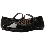 Svart Lackl�der ANNA-02 stora storlekar ballerina skor