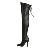 Svart L�der 13 cm LEGEND-8899 Overknee St�vlar f�r M�n