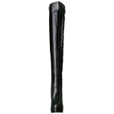 Svart Matt 13 cm ELECTRA-3050 Overknee Stövlar med Klackar