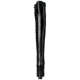 Svart Matt 13 cm ELECTRA-3050 Overknee Stövlar med Klackar