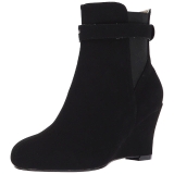 Svart Mocka 7,5 cm KIMBERLY-102 stora storlekar st�vletter dam