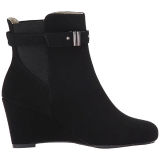 Svart Mocka 7,5 cm KIMBERLY-102 stora storlekar st�vletter dam