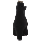 Svart Mocka 7,5 cm KIMBERLY-102 stora storlekar st�vletter dam