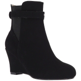 Svart Mocka 7,5 cm KIMBERLY-102 stora storlekar st�vletter dam