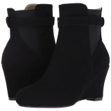 Svart Mocka 7,5 cm KIMBERLY-102 stora storlekar st�vletter dam