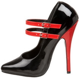Svart R�d 15 cm DOMINA-442 damskor med h�g klack