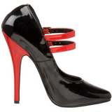 Svart R�d 15 cm DOMINA-442 damskor med h�g klack