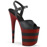 Svart Röd 20 cm FLAMINGO-809SR pleaser high heels skor