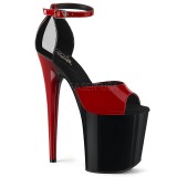 Svart Röd 20 cm FLAMINGO-889 pleaser high heels skor