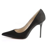 Svart Satin 10 cm CLASSIQUE-20 stora storlekar stilettos skor