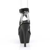 Svart elastiskt band 15 cm KISS-241 pleaser skor med hög klack