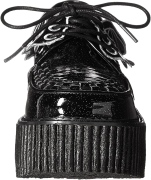 Svarta 7,5 cm CREEPER-205 platå creepers skor - kvinder platåskor med bat vingar
