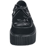 Svarta 7,5 cm CREEPER-219 rockabilly creepers skor - kvinder platåskor