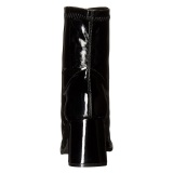 Svarta Lacklder 7,5 cm GOGO-150 stretch ankleboots med blockklack till kvinnor