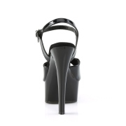Svarta high heels 15 cm GLEAM-609 plat high heels