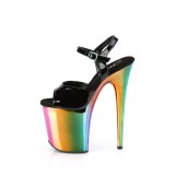 Svarta high heels 20 cm FLAMINGO-809RC platå high heels