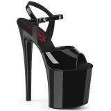 Svarta high heels 20 cm NAUGHTY-809 platå high heels