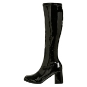 Svarta lackst�vlar 7,5 cm GOGO-300 h�gklackat damst�vlar f�r m�n