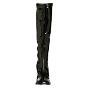 Svarta lackst�vlar 7,5 cm GOGO-300 h�gklackat damst�vlar f�r m�n