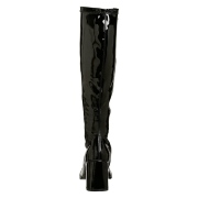 Svarta lackst�vlar 7,5 cm GOGO-300 h�gklackat damst�vlar f�r m�n