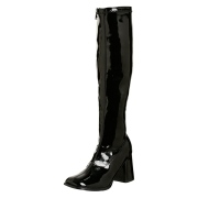 Svarta lackst�vlar 7,5 cm GOGO-300 h�gklackat damst�vlar f�r m�n