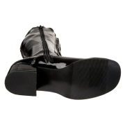 Svarta lackstövlar snörstövlar 5 cm Lack - 70 tal hippie disco gogo boots