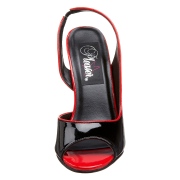 Svarta slingback lackpumps 13 cm SEDUCE-117 högklackade slingback skor