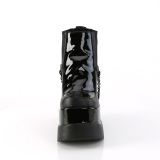 Svarta vegan boots 13 cm VOID-50 demonia wedge stövlar med kilklack