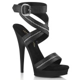 Svarta vegan high heels 15 cm SULTRY-619 platå high heels