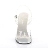 Transparent 11,5 cm GALA-08SD Fest sandaler med strass stenar