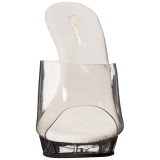 Transparent 13 cm Fabulicious LIP-101 Plat� Mules H�ga Klackar