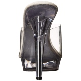 Transparent 13 cm Fabulicious LIP-101 Plat� Mules H�ga Klackar