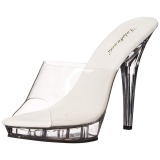 Transparent 13 cm Fabulicious LIP-101 Plat� Mules H�ga Klackar
