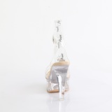 Transparent 13 cm MARTINI-505 beige plat hgklackat sandaler kvinnor