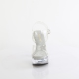 Transparent 13 cm MARTINI-508 Vita plat hgklackat sandaler kvinnor