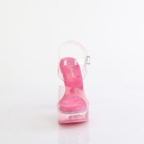 Transparent 13 cm MARTINI-508 rosa plat hgklackat sandaler kvinnor