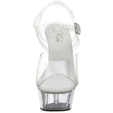 Transparent 15 cm Pleaser DELIGHT-608 H�ga Plat�sandaletter