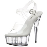 Transparent 15 cm Pleaser DELIGHT-608 H�ga Plat�sandaletter