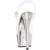 Transparent 15 cm Pleaser DELIGHT-608 Plat�sandaletter med Krom
