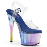 Transparent 18 cm ADORE-708HT Blue platform sandals heels shoes