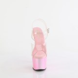 Transparent 18 cm ADORE-708HT rosa plat hgklackat sandaler kvinnor