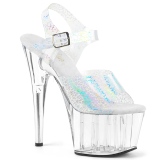 Transparent 18 cm ADORE-708N-CK Hologram platform high heels shoes
