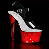 Transparent 18 cm DISCOLITE-708 poledance sandaletter skor LED glödlampa