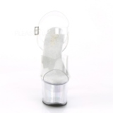 Transparent 18 cm FLASH-708CH pole dance skor med LED-lampa plat